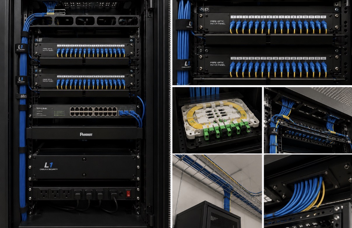 Fibre optic patch panel & rack