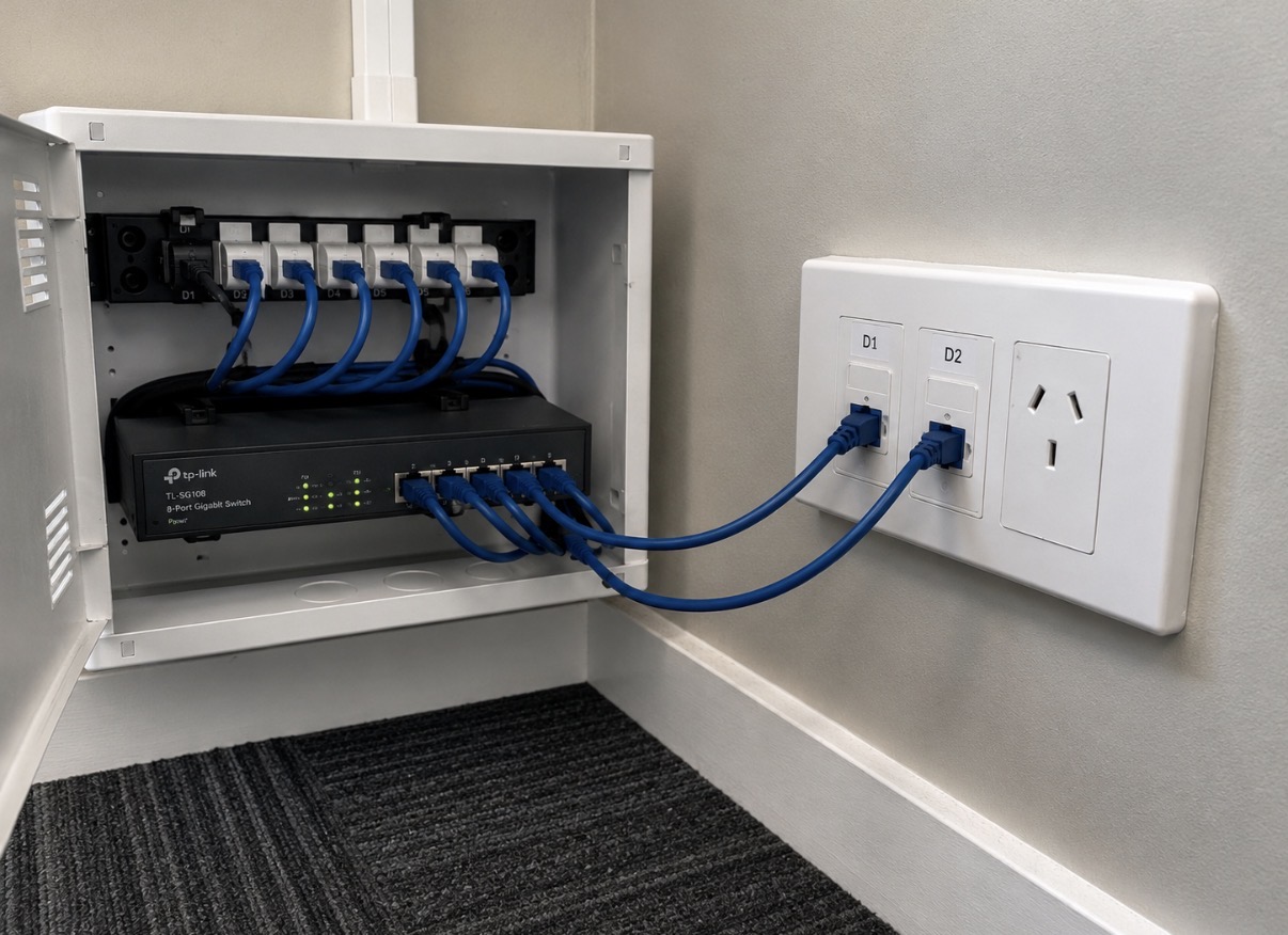 Gigabit switch & data points